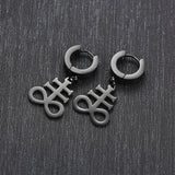 Satanic Earrings:Brimstone Satanic Cross Earring -Church of Satan Earrings