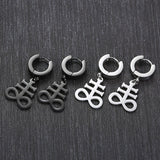 Satanic Earrings:Brimstone Satanic Cross Earring -Church of Satan Earrings