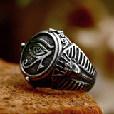 Horus Eye Ring – Men's Punk Jewelry, Ancient Egypt Pharaoh Symbol