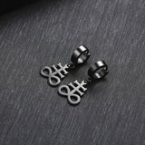 Satanic Earrings:Brimstone Satanic Cross Earring -Church of Satan Earrings