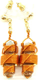 Crystal Healing Earrings in Copper Wire - Quartz Crystal Vibrational Healing Tools