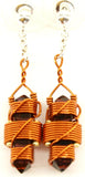 Crystal Healing Earrings in Copper Wire - Quartz Crystal Vibrational Healing Tools
