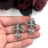 Pagan Jewelry Set:Enchanting Baphomet Sigil  Satanic Goat Head Necklace Witch Jewerly