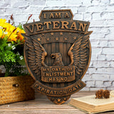 American Veterans Wood Carving Home Decor Room Art Wall Decor Statue Patriot Military Retirement Gift