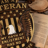 American Veterans Wood Carving Home Decor Room Art Wall Decor Statue Patriot Military Retirement Gift