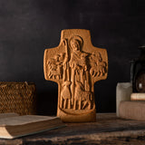 Jesus Good Shepherd Cross Shepherd's Image Christian Statue Ornament Religious Art Gospel Catholic Gift for Priest Wood Carved