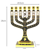 Menorah Candle Holder Jewish 12 Tribes Home Decoration Jerusalem Temple Religious Israel Candelabra Judaica 7 Branch
