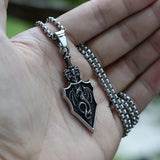 Movie  Stainless Steel Knight Sword Pendant Necklace Dargon Wind Choker For Man Shield Jewelry Drropshipping