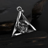 New Eye of Horus Pendant Necklace for Men's Sweater Chain Fashion Hip Hop Stainless Steel Trend Triangle Jewelry Gift