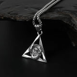 New Eye of Horus Pendant Necklace for Men's Sweater Chain Fashion Hip Hop Stainless Steel Trend Triangle Jewelry Gift