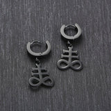 Satanic Earrings:Brimstone Satanic Cross Earring -Church of Satan Earrings