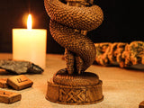 Wood Sculpture Collection-Loki Statue, Loki Altar Figurine, Carved Pagan Statue, Viking Decor, Norse Mythology, Asatru, Viking Altar, Loki Viking God, Pagan Figure