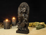 Wood Sculpture Collection-Black Azazel Statue, Black Fallen Angel Statue, Azazel Goetia Figure, Goetia Demon Statue, Black Demon Statue, The Lesser Key of Solomon