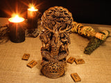Wood Sculpture Collection-Cernunnos Statue, Horned God Figure, Forest God Figurine, Cernun Celtic God, Celtic Mythology, Celtic Statue, Pagan God Statue, Pagan Altar