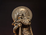 Wood Sculpture Collection-Black Thor Statue, Black Norse Statue, God of Thunder Figure, Norse God Thor, Carved Viking Statue, Pagan God Statue,Norse Altar,Pagan Altar
