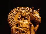 Wood Sculpture Collection-Epona Statue, Celtic Goddess Epona, Celtic Goddess Figure, Celtic Mythology, Celtic Altar, Irish Gods, Pagan Figurine, Custom God Statue