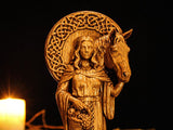 Wood Sculpture Collection-Epona Statue, Celtic Goddess Epona, Celtic Goddess Figure, Celtic Mythology, Celtic Altar, Irish Gods, Pagan Figurine, Custom God Statue