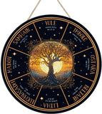 Wheel of the Year Wooden Wall Plaque - Witch Pagan Wiccan Sabbat Decor