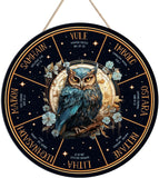 Wheel of the Year Wooden Wall Plaque - Witch Pagan Wiccan Sabbat Decor