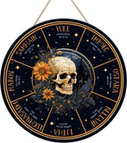 Wheel of the Year Wooden Wall Plaque - Witch Pagan Wiccan Sabbat Decor