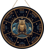 Wheel of the Year Wooden Wall Plaque - Witch Pagan Wiccan Sabbat Decor