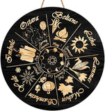 Wheel of the Year Wooden Wall Plaque - Witch Pagan Wiccan Sabbat Decor