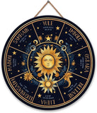 Wheel of the Year Wooden Wall Plaque - Witch Pagan Wiccan Sabbat Decor