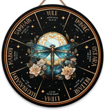 Wheel of the Year Wooden Wall Plaque - Witch Pagan Wiccan Sabbat Decor