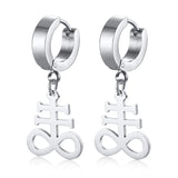 Satanic Earrings:Brimstone Satanic Cross Earring -Church of Satan Earrings