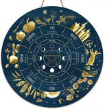 Wheel of the Year Wooden Wall Plaque - Witch Pagan Wiccan Sabbat Decor