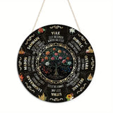 Magical Witchcraft Tree Wheel of the year Wooden Door Sign