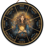 Wheel of the Year Wooden Wall Plaque - Witch Pagan Wiccan Sabbat Decor