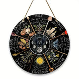 Magical Witchcraft Tree Wheel of the year Wooden Door Sign