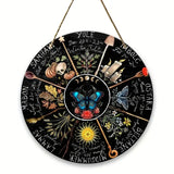 Magical Witchcraft Tree Wheel of the year Wooden Door Sign