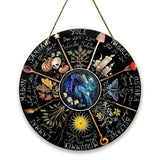 Magical Witchcraft Tree Wheel of the year Wooden Door Sign