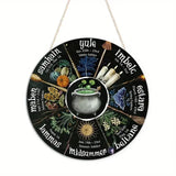 Magical Witchcraft Tree Wheel of the year Wooden Door Sign