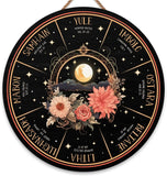 Wheel of the Year Wooden Wall Plaque - Witch Pagan Wiccan Sabbat Decor