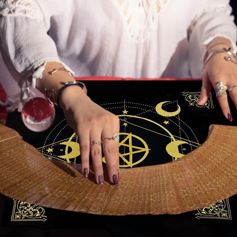 BLESSUME Witch Velvet Tarot-Tischdecke & Beutel - Rosa, Quadratisch Für Wahrsagung & Rituale