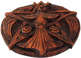 Magicun Altar~Crescent Raven Pentacle Wall Plaque Wood Finish
