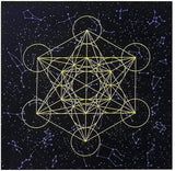 Altar Tarot Card Cloth Tablecloth Metatrone Cub Crystal Grid Divination Altar Board Game Velvet Cloth Astrology Tarot Card Mat(Purple)