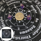 12 Constellations Tarot Tablecloth, Velvet Divination Altar Cloth Board Game Flannel Tarot Card Mat   Witchcraft Supplies