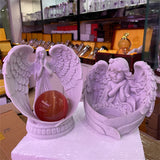 Angel Wings Resin Crystal Ball Base Bracket Carved Resin Charms Craft Home Decor Suitable 6-8cm Crystal Ball Display Pedestal