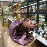 Beautiful Mermaid Coral Shell Resin Crafts Crystal Ball Base Sphere Stand Furniture Desktop Ornaments Home Decoration