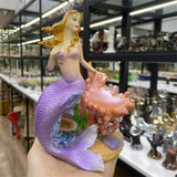 Beautiful Mermaid Coral Shell Resin Crafts Crystal Ball Base Sphere Stand Furniture Desktop Ornaments Home Decoration
