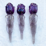 Beautiful Natural Amethyst Quartz Gemstone Hand Carved Crystal Rose Jewelry For Gift|Stones|