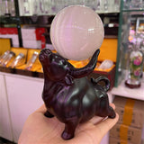 Crashing Bull Resin Statue Crystal Ball Base Sphere Display Stand Auspicious Wishful Ornaments Luck Wealth  Home Decor