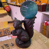 Foraging Squirrel Resin Statue Crystal Ball Display Stand Resin Home Decor Sphere Base Collection Carft Suitable for 6-10cm Ball