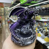 Giant Dragon Guardian Perched on Crystal Ball Figurine Retro Crafts Crystal Ball Display Stand Office Desktop Ornament for 4-8cm