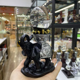 Gold Ingot Elephant Display Stand for Crystal Ball Base Resin Holder Office Desktop Figurines Fortune Ornament for 3-6cm Sphere