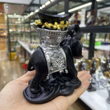 Gold Ingot Elephant Display Stand for Crystal Ball Base Resin Holder Office Desktop Figurines Fortune Ornament for 3-6cm Sphere